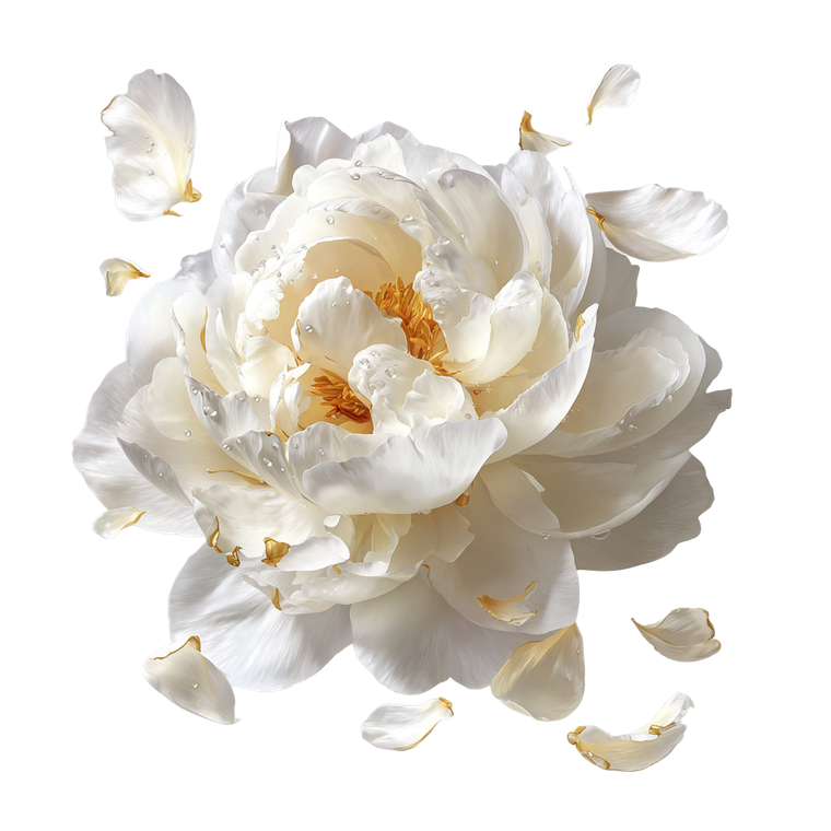 White Peony Illustration V2 Vinyl Car Decal Sticker – Waterproof & UV-Resistant 3.4133333333333336"