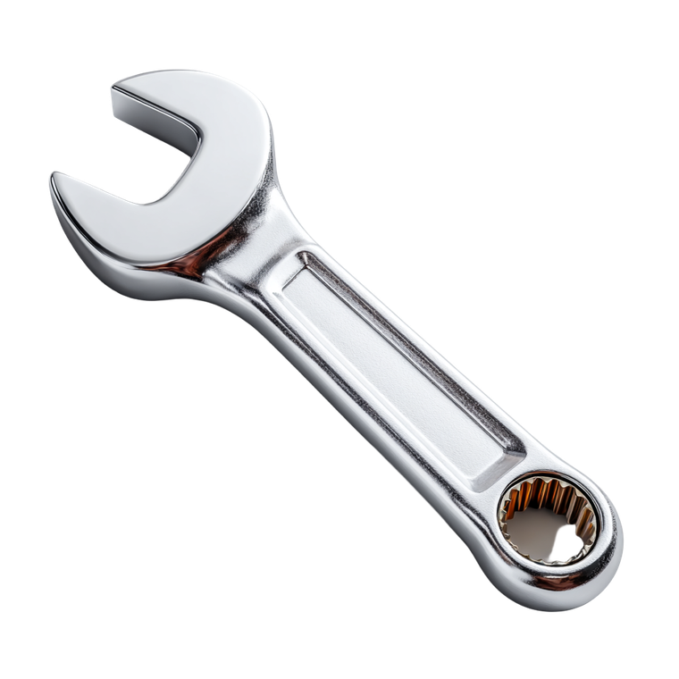 3D Wrench Illustration Vinyl Car Decal Sticker – Waterproof & UV-Resistant 3.4133333333333336"