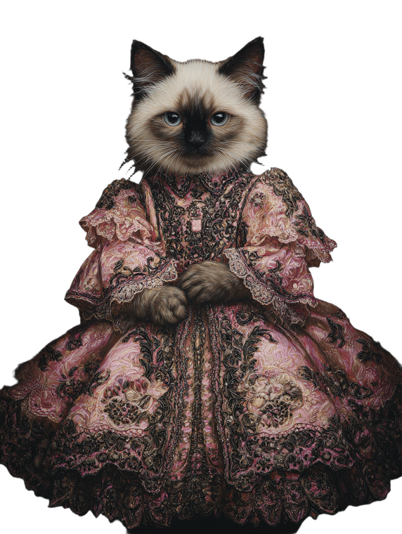 Baroque Kitten Portrait Vinyl Car Decal Sticker – Waterproof & UV-Resistant 8.213333333333333"
