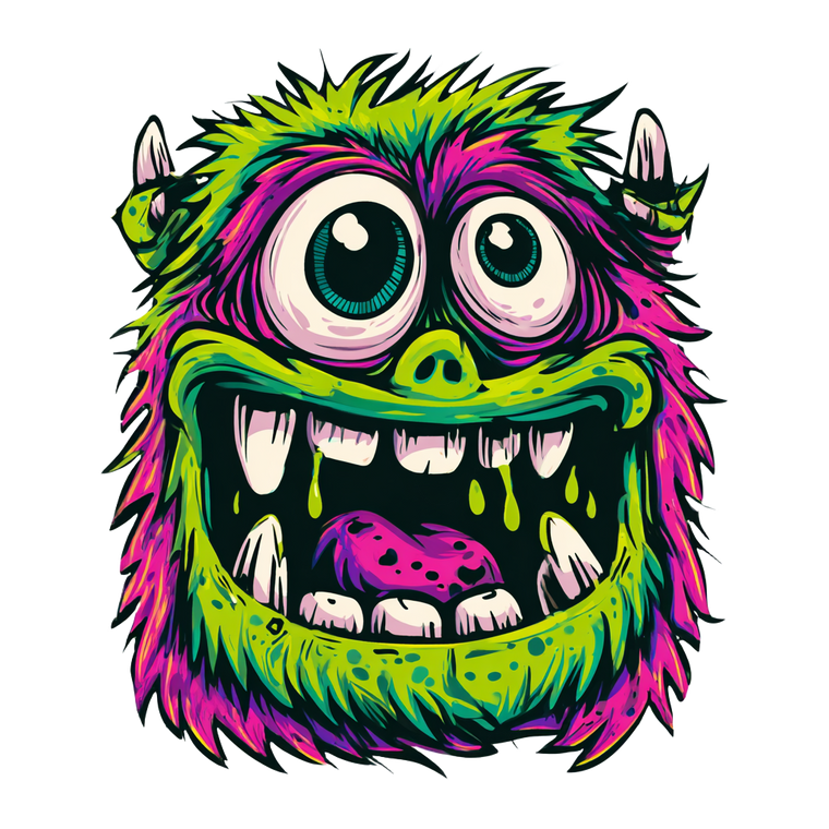 Cartoon Monster Illustration Vinyl Car Decal Sticker – Waterproof & UV-Resistant 6.826666666666667"