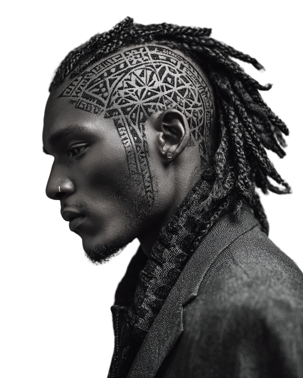 Stylish Braided Man Vinyl Car Decal Sticker – Waterproof & UV-Resistant 4.0"