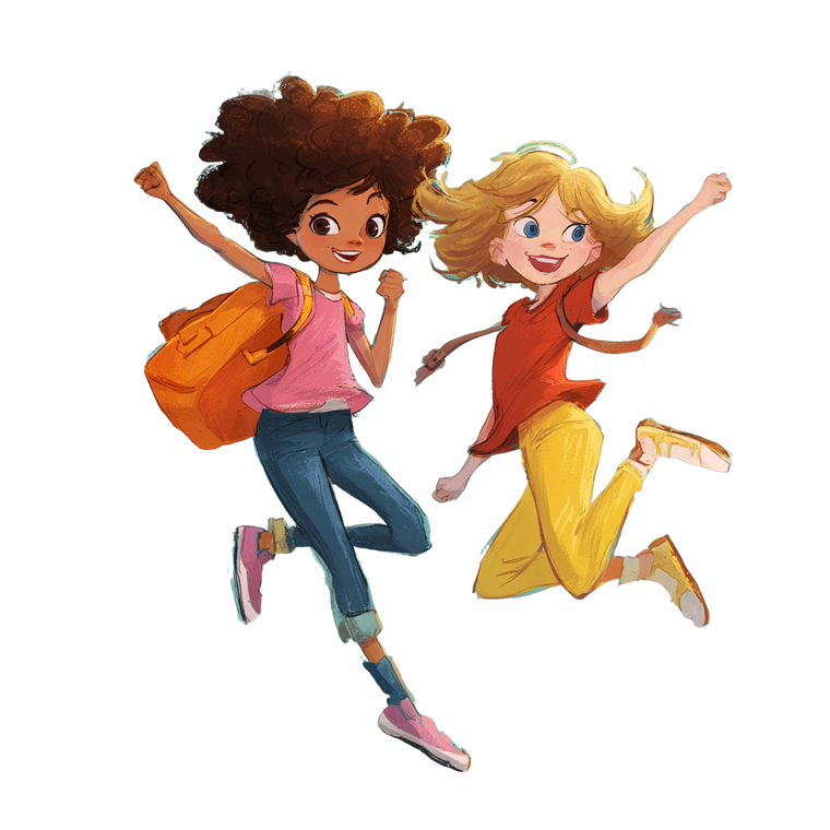 Jumping Girls Illustration Vinyl Car Decal Sticker – Waterproof & UV-Resistant 3.4133333333333336"