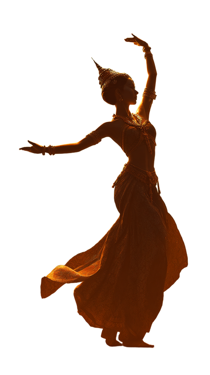 Laotian Dancer Silhouette Vinyl Car Decal Sticker – Waterproof & UV-Resistant 9.706666666666667"