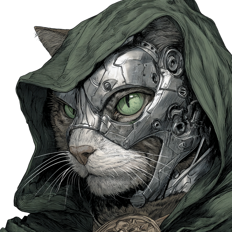 Masked Dr. Doom Cat Vinyl Car Decal Sticker – Waterproof & UV-Resistant 3.4133333333333336"