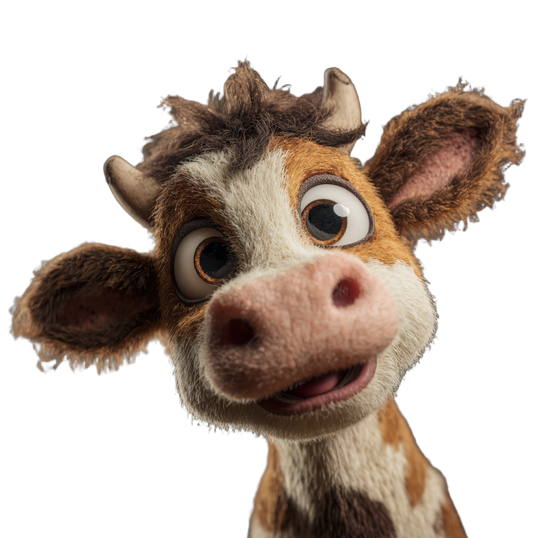 Cute Pixar Cow Vinyl Car Decal Sticker – Waterproof & UV-Resistant 6.826666666666667"