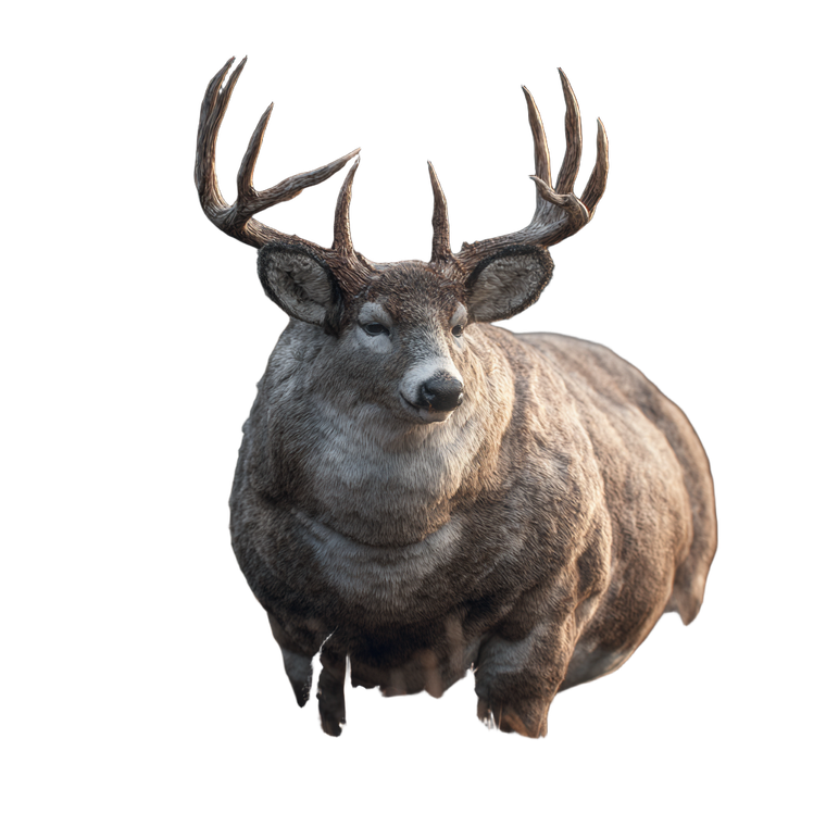 Obese Whitetail Buck Vinyl Car Decal Sticker – Waterproof & UV-Resistant 3.4133333333333336"