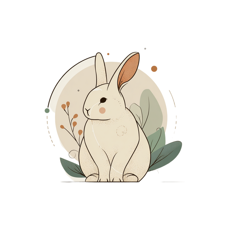 Stylized Bunny Logo Vinyl Car Decal Sticker – Waterproof & UV-Resistant 3.4133333333333336"