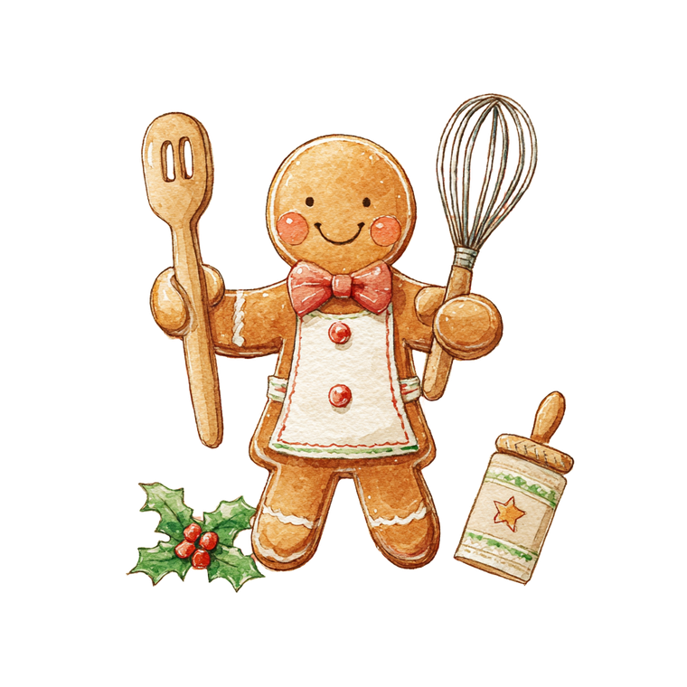 Gingerbread Man Baker Vinyl Car Decal Sticker – Waterproof & UV-Resistant 3.4133333333333336"