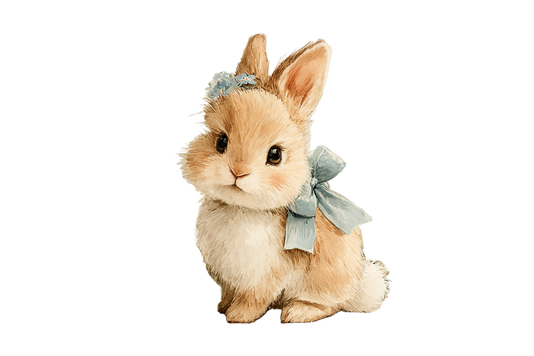 Baby Bunny Illustration Vinyl Car Decal Sticker – Waterproof & UV-Resistant 5.97333333333333