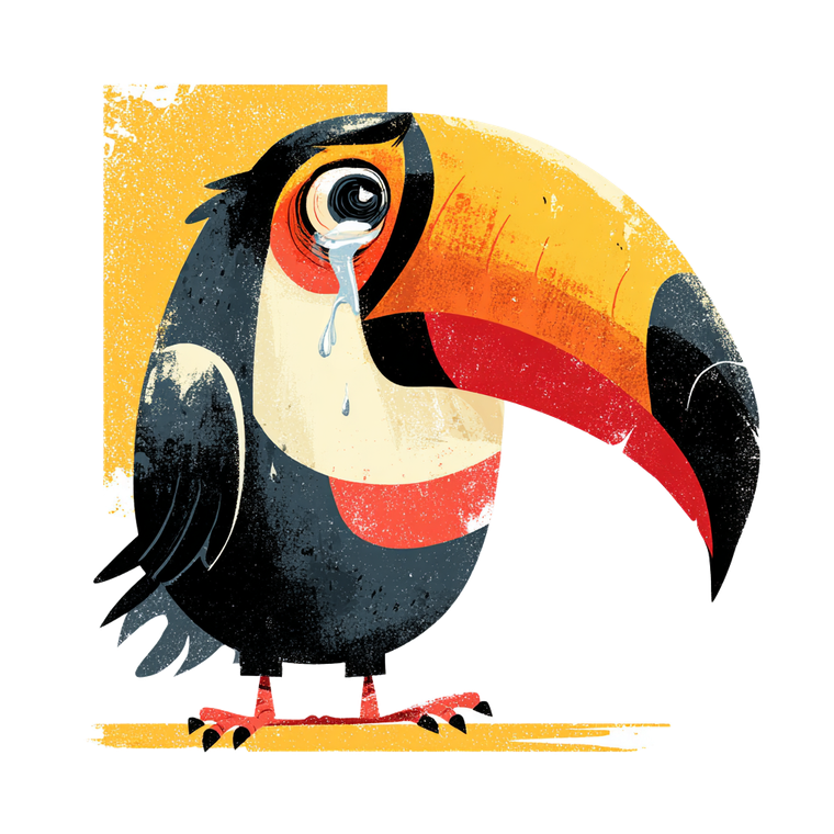 Crying Starving Toucan Vinyl Car Decal Sticker – Waterproof & UV-Resistant 6.826666666666667"