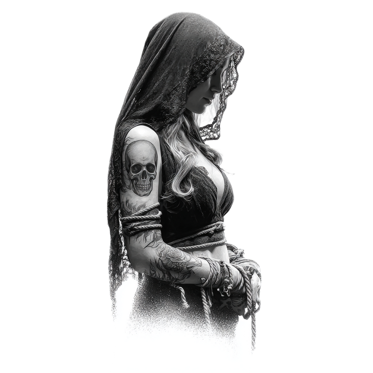 Mystical Tattooed Woman Vinyl Car Decal Sticker – Waterproof & UV-Resistant 3.4133333333333336"