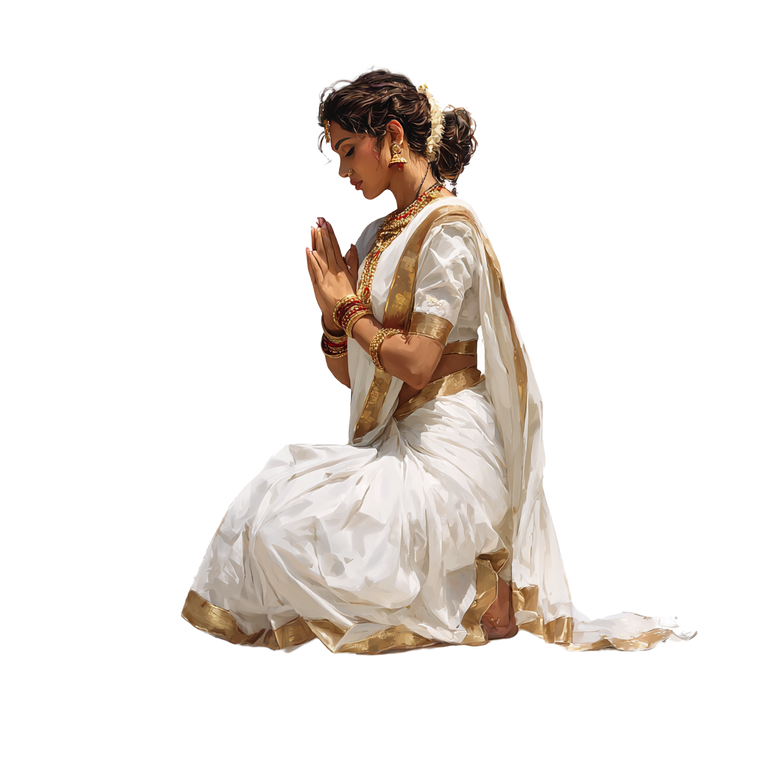 Praying Indian Lady Vinyl Car Decal Sticker – Waterproof & UV-Resistant 3.4133333333333336"