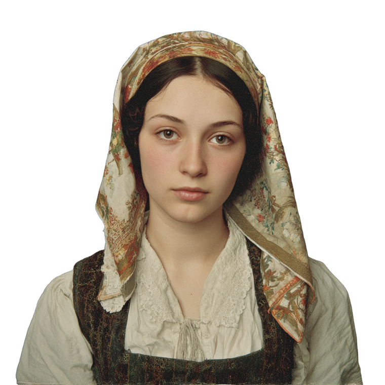 Victorian Italian Woman Vinyl Car Decal Sticker – Waterproof & UV-Resistant 3.4133333333333336"
