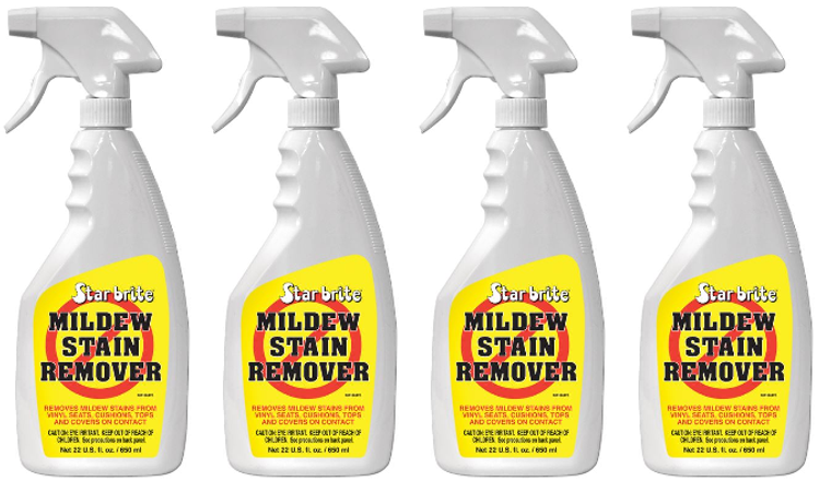 4x Powerful Star Brite Mildew Stain Remover | No Scrubbing Needed | 22oz Spray | For Vinyl Covers/ Headliners