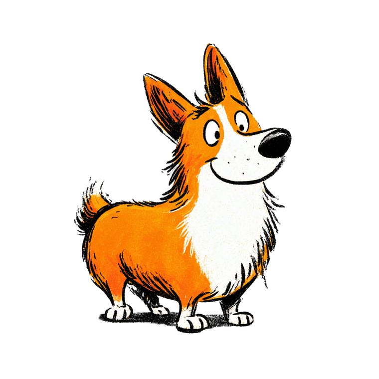 Cartoon Corgi Ad Vinyl Car Decal Sticker – Waterproof & UV-Resistant 6.826666666666667"