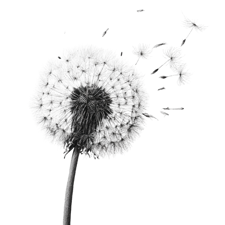 Dandelion Seeds Drifting V4 Vinyl Car Decal Sticker – Waterproof & UV-Resistant 3.4133333333333336"