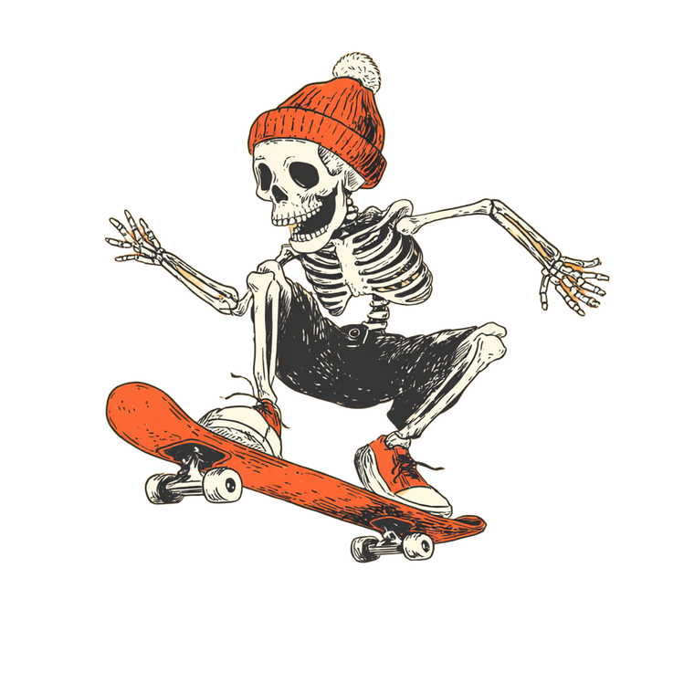 Cartoon Skeleton Skateboarding Vinyl Car Decal Sticker – Waterproof & UV-Resistant 6.826666666666667"