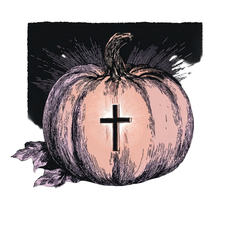 Glowing Cross Pumpkin Vinyl Car Decal Sticker – Waterproof & UV-Resistant 3.4133333333333336"