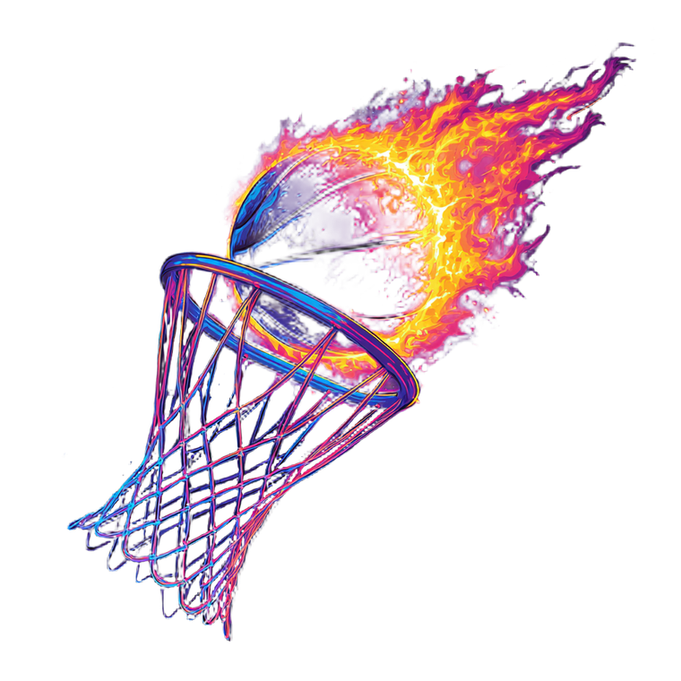 Flaming Basketball Dunk V2 Vinyl Car Decal Sticker – Waterproof & UV-Resistant 3.4133333333333336"