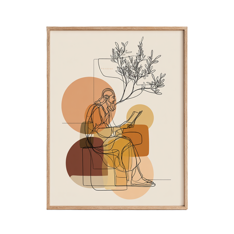 Socrates Line Art Vinyl Car Decal Sticker – Waterproof & UV-Resistant 6.826666666666667"