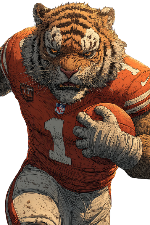 Angry Nfl Tiger Vinyl Car Decal Sticker – Waterproof & UV-Resistant 4.4