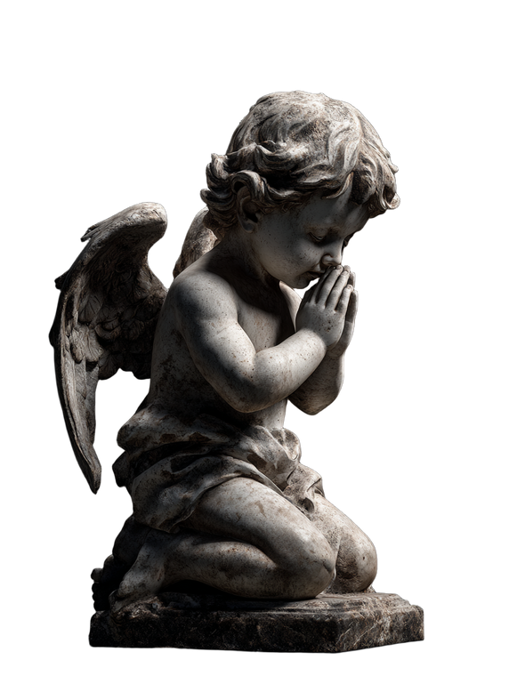 Praying Angel Sculpture V9 Vinyl Car Decal Sticker – Waterproof & UV-Resistant 8.213333333333333"
