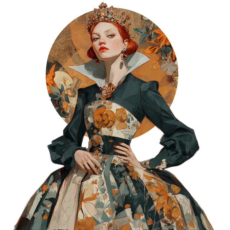 Royal Queen Illustration Vinyl Car Decal Sticker – Waterproof & UV-Resistant 3.4133333333333336"