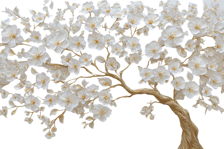 White Gold Tree Vinyl Car Decal Sticker – Waterproof & UV-Resistant 2.986666666666667"