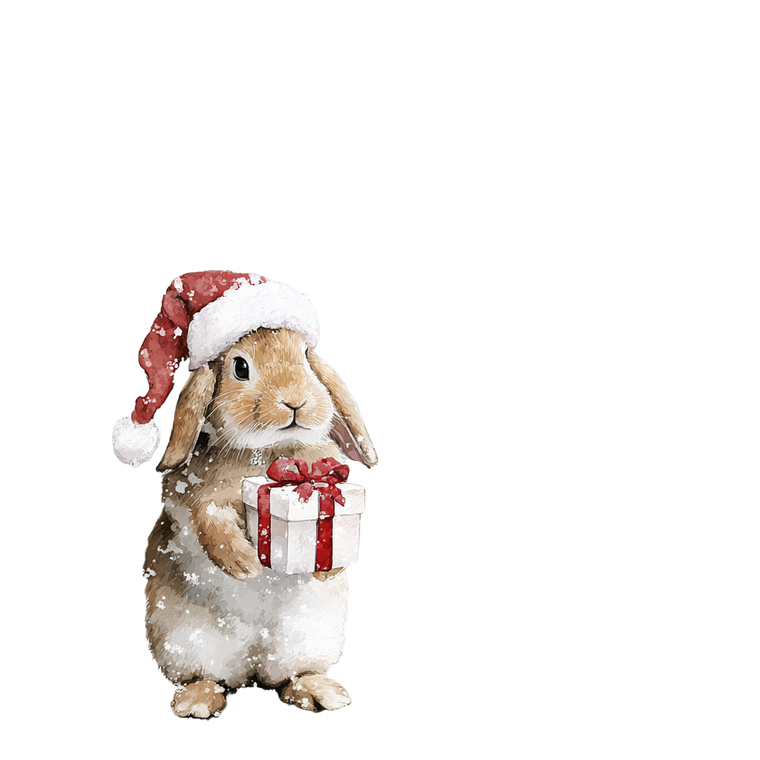 Bunny Santa Gift Vinyl Car Decal Sticker – Waterproof & UV-Resistant 3.4133333333333336"