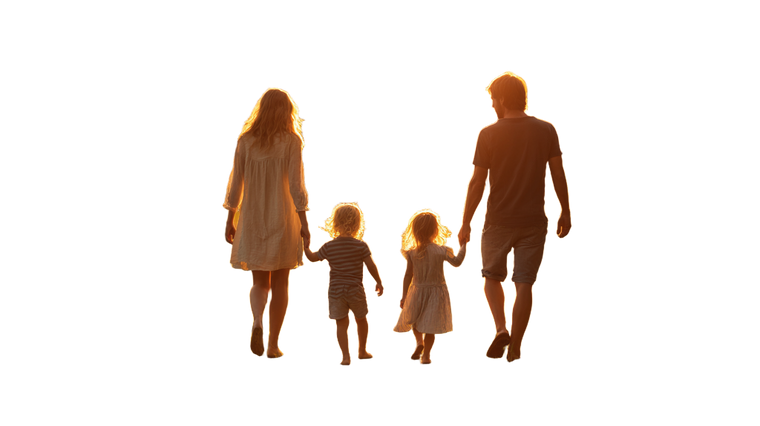 Happy Family Walking V2 Vinyl Car Decal Sticker – Waterproof & UV-Resistant 5.4