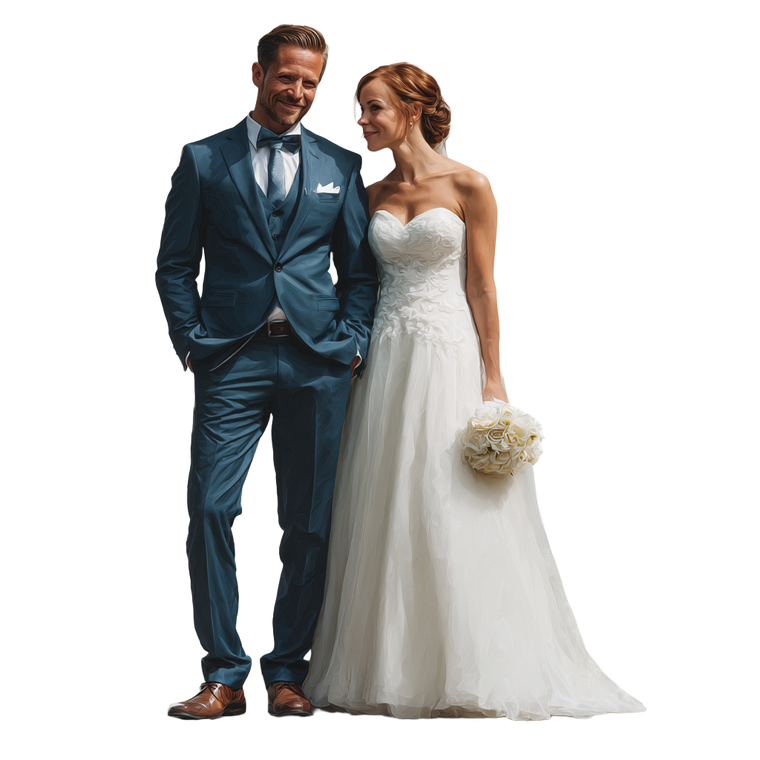 Wedding Couple Portrait V14 Vinyl Car Decal Sticker – Waterproof & UV-Resistant 6.826666666666667"