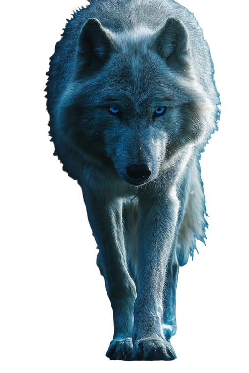 Glowing Blue-Eyed Wolf Vinyl Car Decal Sticker – Waterproof & UV-Resistant 4.4