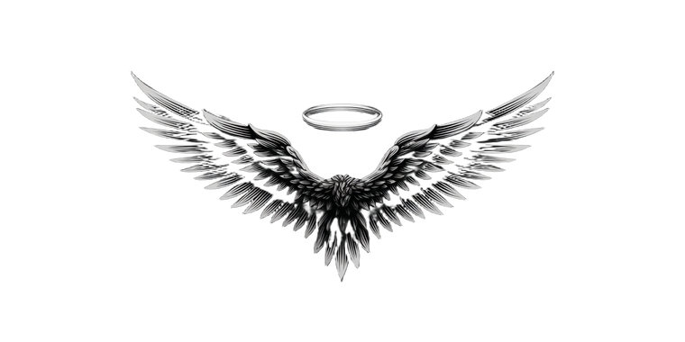 Angel Wings Logo V2 Vinyl Car Decal Sticker – Waterproof & UV-Resistant 5.12"