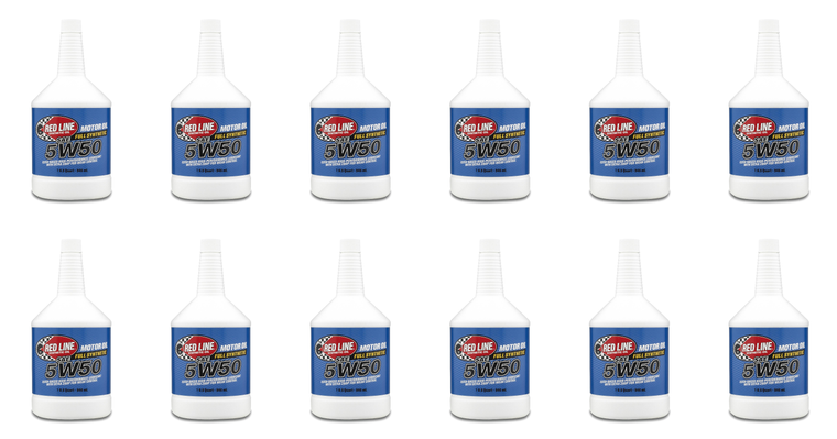 12x Red Line Oil Oil 11604 SAE 5W-50; Synthetic; 1 Quart Bottle; Single