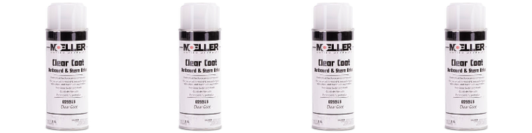 4x Moeller Marine Engine Paint 025519 UV Resistant; High Gloss Clear Coat Lacquer; 12 Ounce Aerosol Can