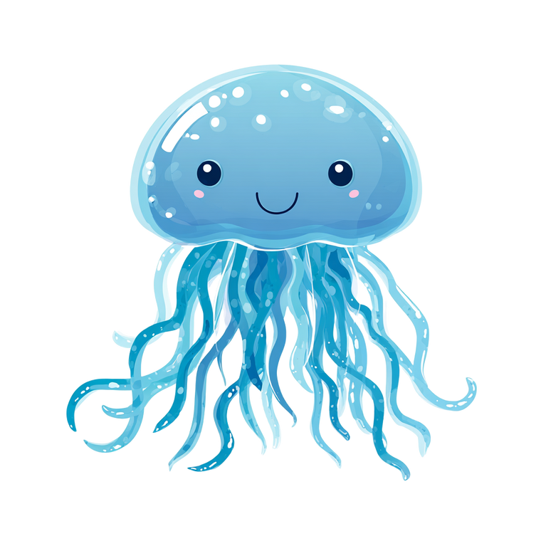Cute Kawaii Jellyfish Vinyl Car Decal Sticker – Waterproof & UV-Resistant 3.4133333333333336"