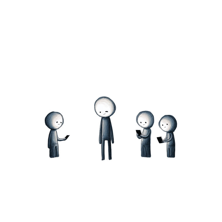 Lonely Stick Figures Vinyl Car Decal Sticker – Waterproof & UV-Resistant 3.4133333333333336"