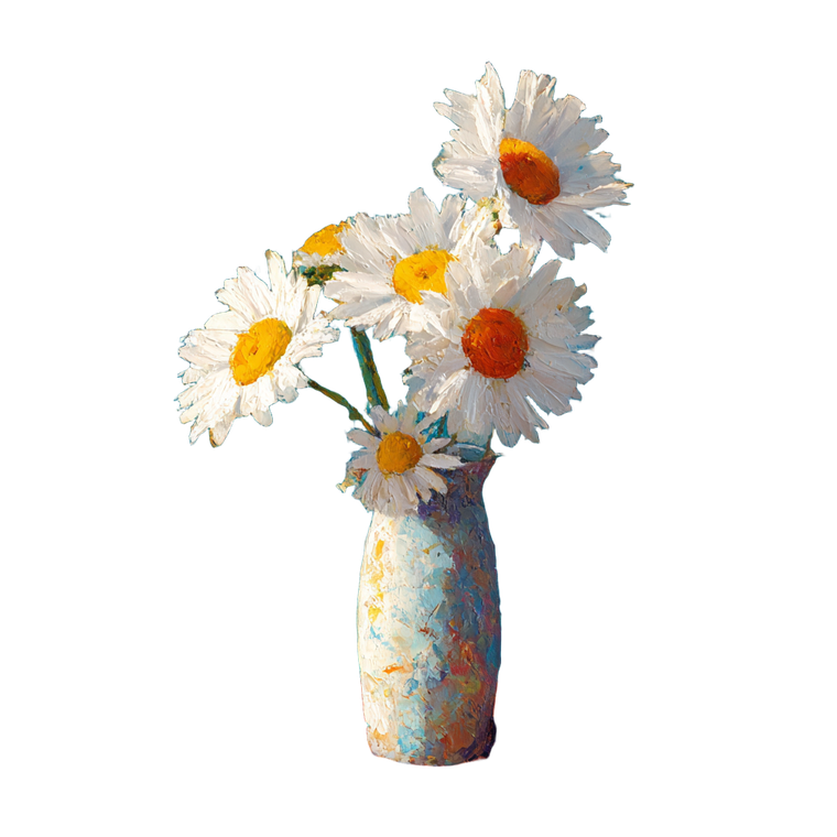 Vase With Daisies Vinyl Car Decal Sticker – Waterproof & UV-Resistant 3.4133333333333336"