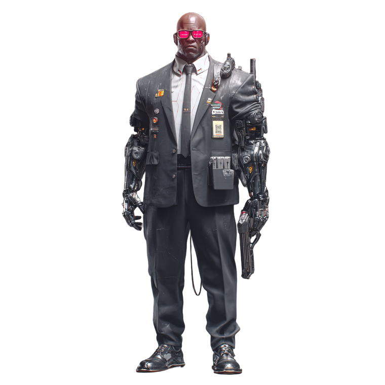 Cyberpunk Security Guard V4 Vinyl Car Decal Sticker – Waterproof & UV-Resistant 3.4133333333333336"
