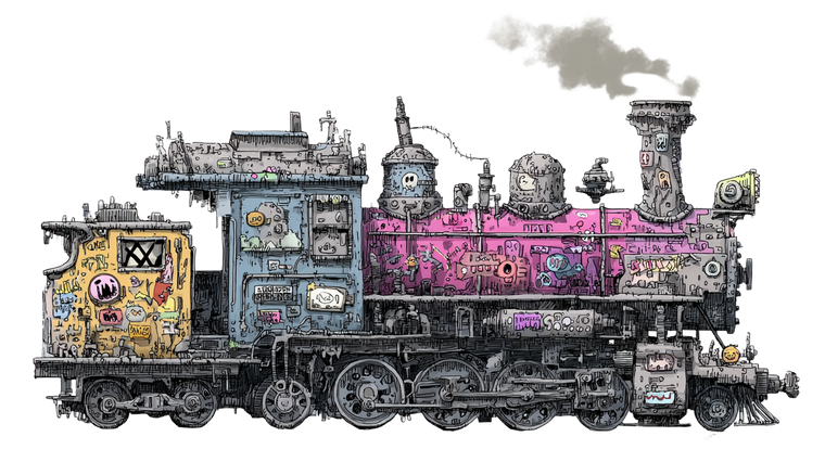 Horror Cartoon Train Vinyl Car Decal Sticker – Waterproof & UV-Resistant 5.4