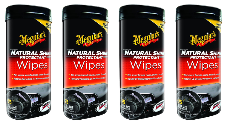 4x Meguiars Interior Cleaner | Restore Shine, UV Protection, 25 Wipes