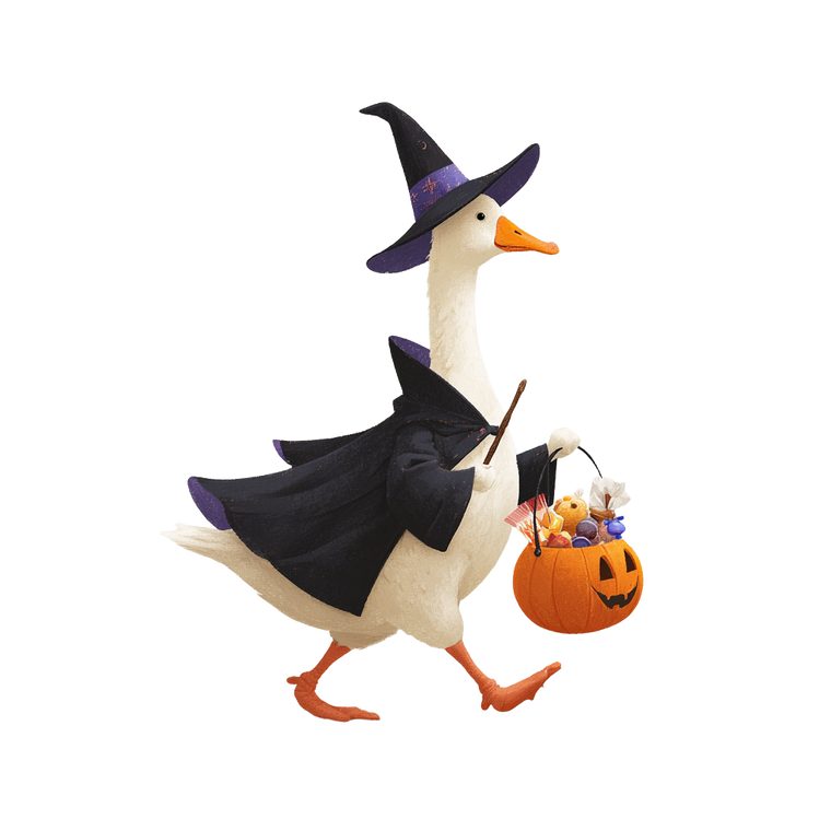 Cartoony Goose Witch Vinyl Car Decal Sticker – Waterproof & UV-Resistant 6.826666666666667"