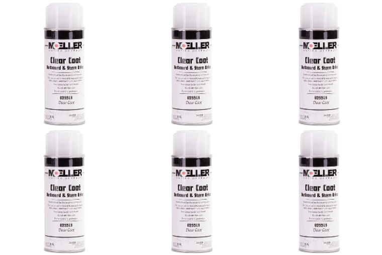 6x Moeller Marine Engine Paint 025519 UV Resistant; High Gloss Clear Coat Lacquer; 12 Ounce Aerosol Can