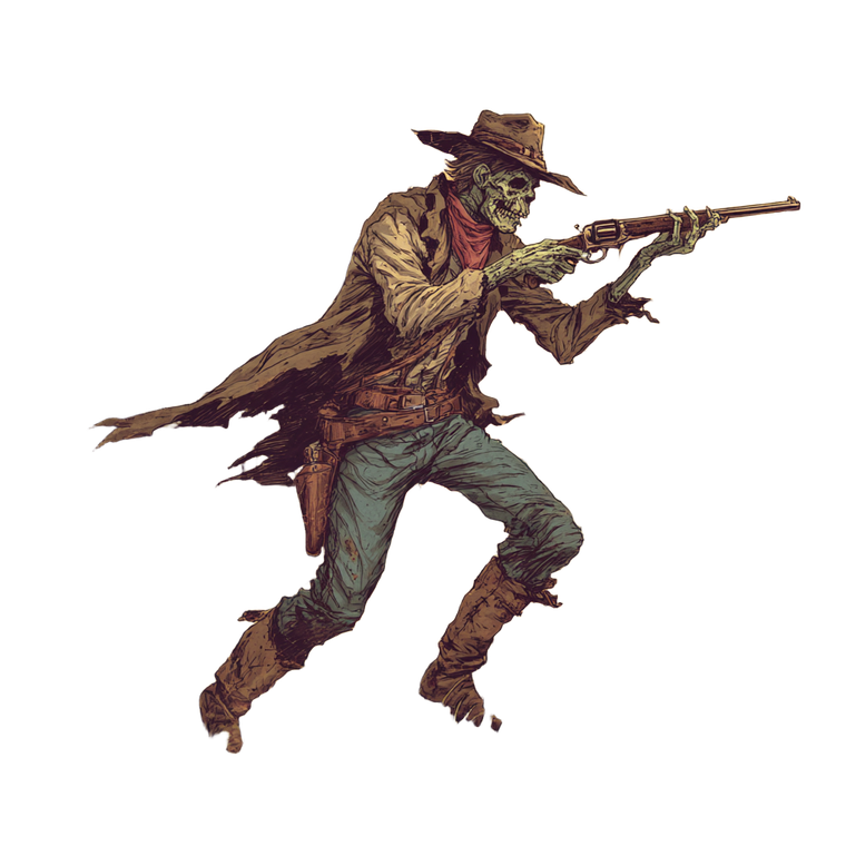 Cowboy Shooting Zombie Vinyl Car Decal Sticker – Waterproof & UV-Resistant 3.4133333333333336"