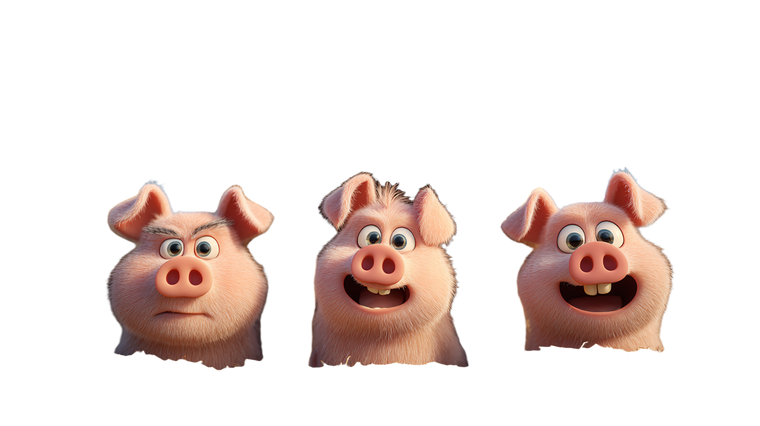 Sad Pigs, Laughing Wolf Vinyl Car Decal Sticker – Waterproof & UV-Resistant 2.72"