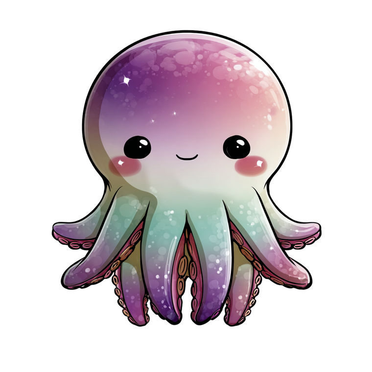 Kawaii Octopus Logo Vinyl Car Decal Sticker – Waterproof & UV-Resistant 3.4133333333333336"
