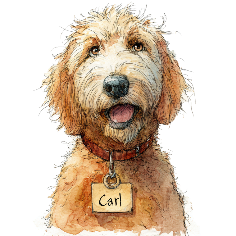 Happy Golden Doodle V9 Vinyl Car Decal Sticker – Waterproof & UV-Resistant 3.4133333333333336"