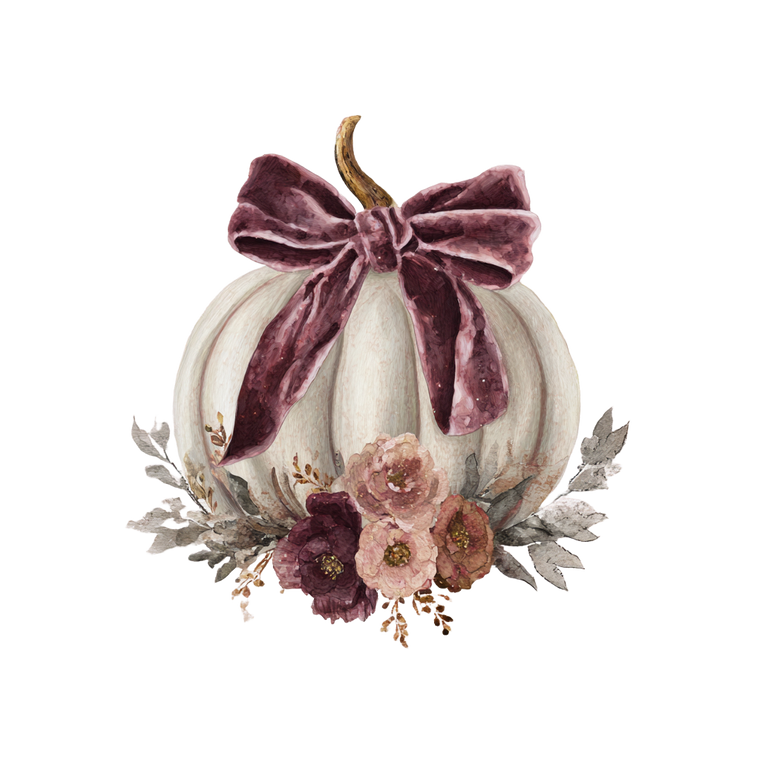 Velvet Bow Pumpkin Vinyl Car Decal Sticker – Waterproof & UV-Resistant 6.826666666666667"