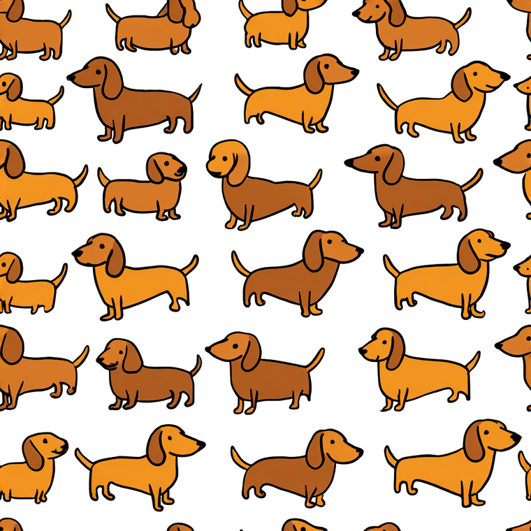 Dachshund Pattern V3 Vinyl Car Decal Sticker – Waterproof & UV-Resistant 3.4133333333333336"