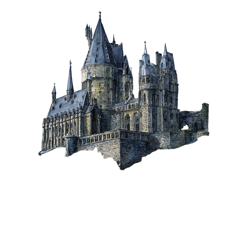 Gothic Mountain Castle Vinyl Car Decal Sticker – Waterproof & UV-Resistant 3.4133333333333336"